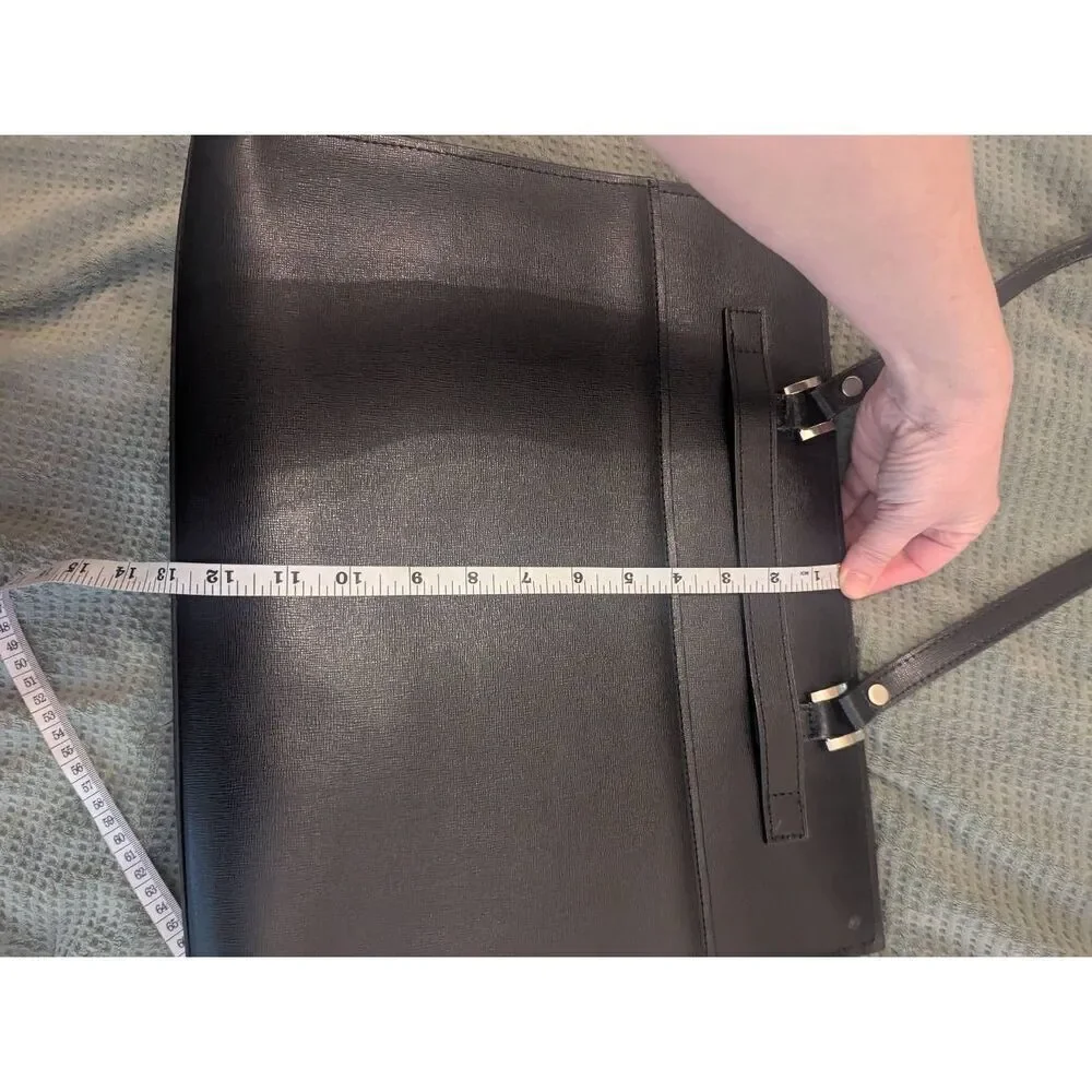 Vintage Jack Georges Men's Professional Black Leather Briefcase Shoulder Strap